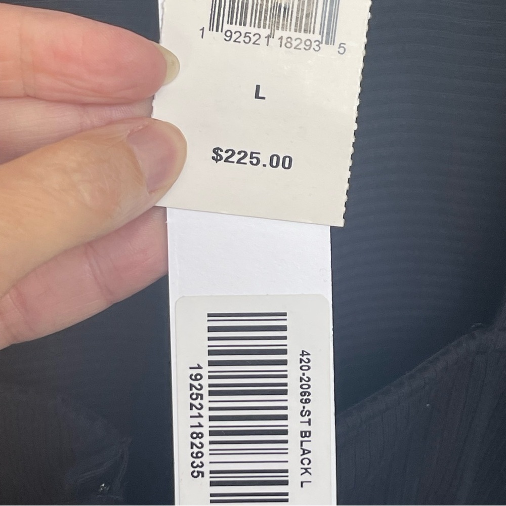 NEW Jonathan Simkhai {$225} Women's Black Ribbed Bustier Long-Sleeve Crop Top Lg - Picture 4 of 11